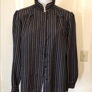 Ruggeri, black w/ stripes, XL blouse